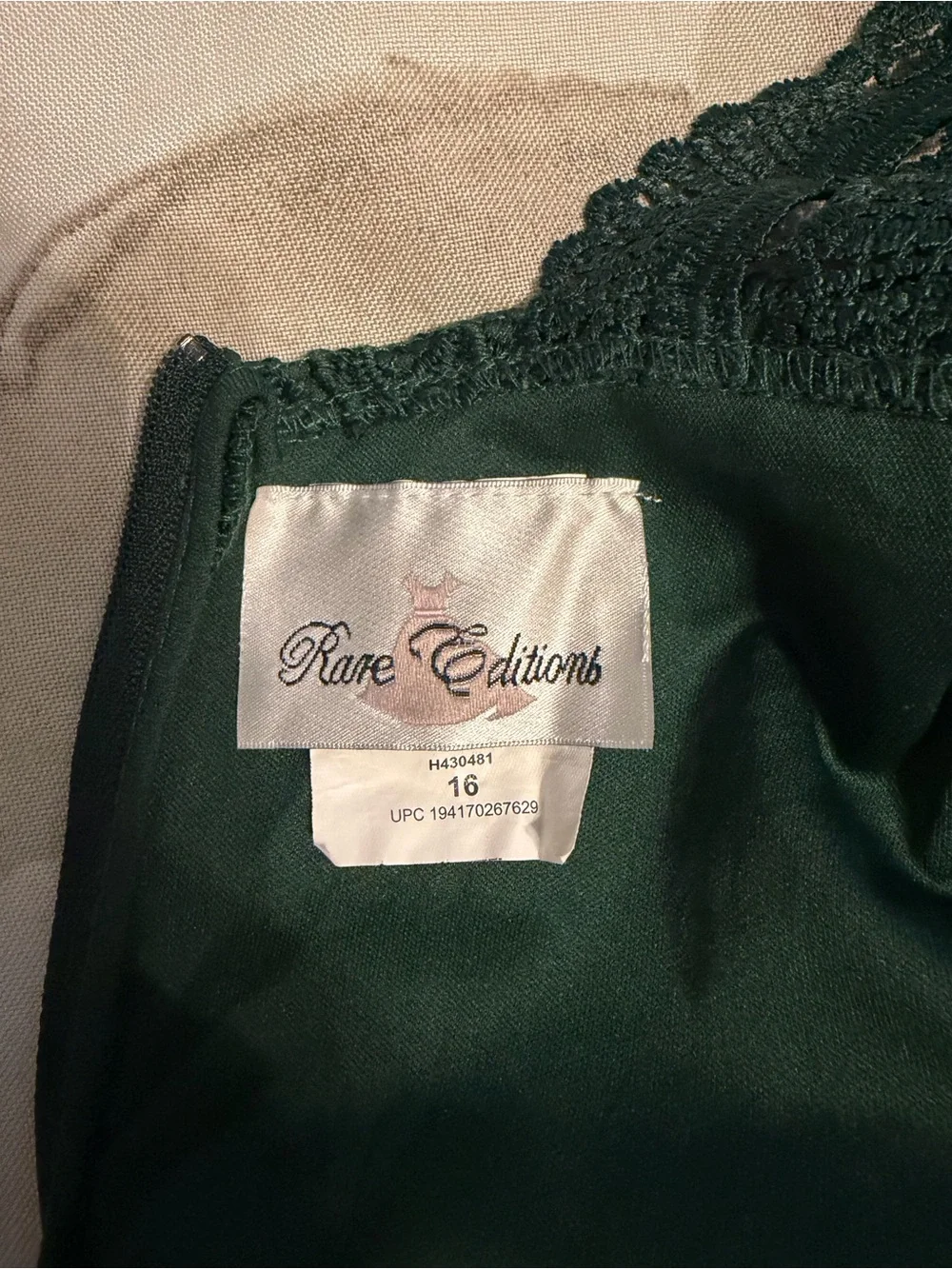 Rare Editions Green Lace Dress